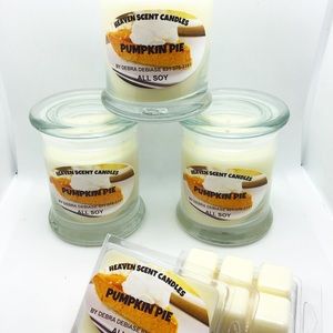 Pumpkin pie jar candle, 12 oz., soy wax, handmade